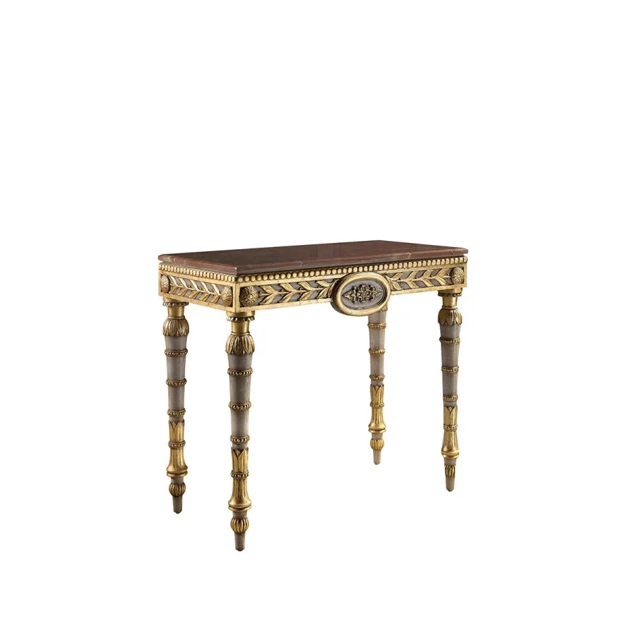 obrazek 1 Luksusowy stolik VENETO - biel, złoto, czerwony marmur - Collecion Alexandra