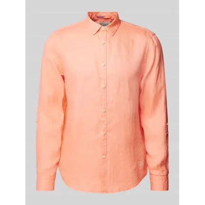 Zdjęcie Koszula lniana o kroju regular fit z wyhaftowanym logo