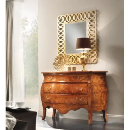 Zdjęcie Szykowne prostokątne lustro do salonu wykończone złotem płatkowym