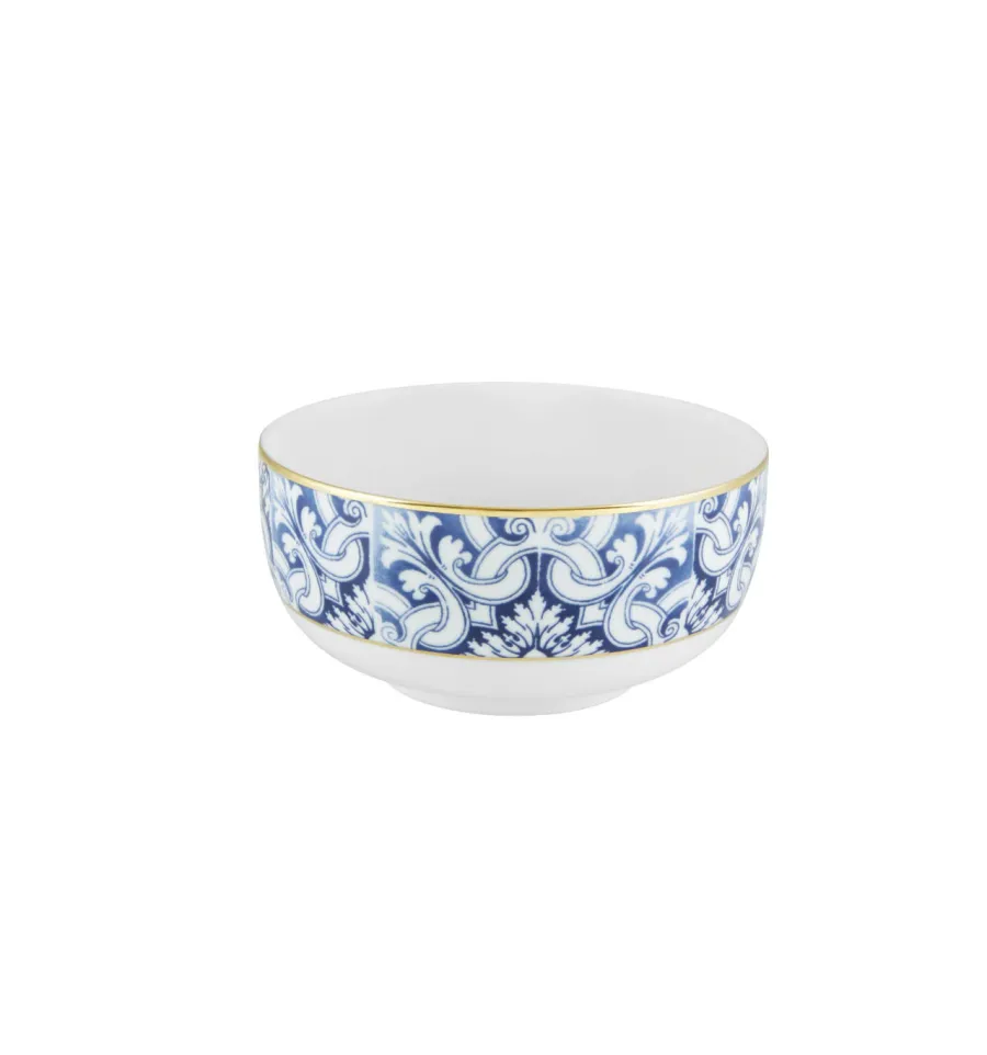 obrazek 1 Luksusowa mała miska na makaron z porcelany Transatlântica ze złożonym roślinnym ornamentem i złotym obrzeżem - Vista Alegre