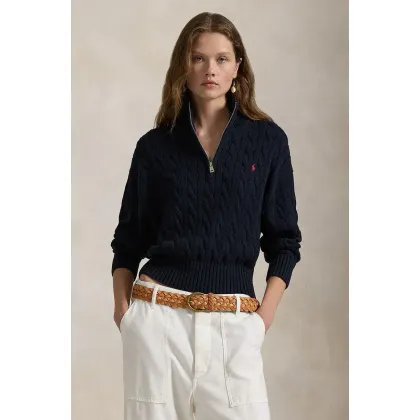Zdjęcie Polo Ralph Lauren sweter bawełniany kolor niebieski ciepły 211963467