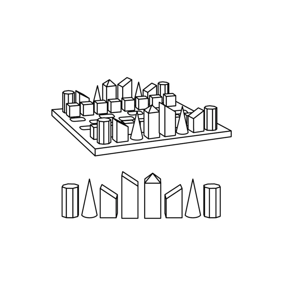 obrazek 5 Wyjątkowy zestaw szachowy z figurami ze szkła akrylowego i czarno-szarą szachownicą