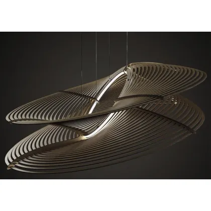Picture Extravagant ceiling lamp made of plywood