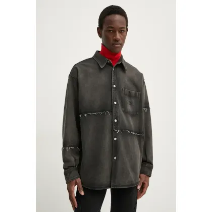 Zdjęcie MM6 Maison Margiela koszula jeansowa męska kolor szary relaxed z kołnierzykiem klasycznym SH2DT0009.S30848
