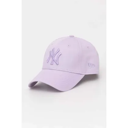 Zdjęcie New Era czapka z daszkiem bawełniana kolor fioletowy z aplikacją NEW YORK YANKEES