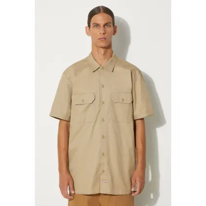 Zdjęcie Dickies koszula męska kolor zielony regular z kołnierzykiem klasycznym