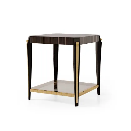 Zdjęcie Włoski klasyczny ciemnobrązowy stolik pod lampkę – Bianchini