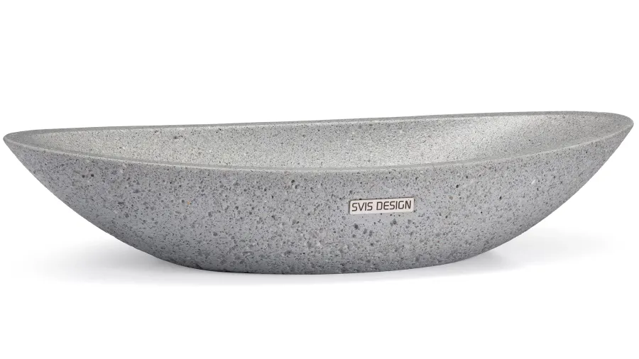 obrazek 1 Designerska umywalka 60 cm ORION HARDCORE – jasnoszary, bez dekoru, lakier matowy