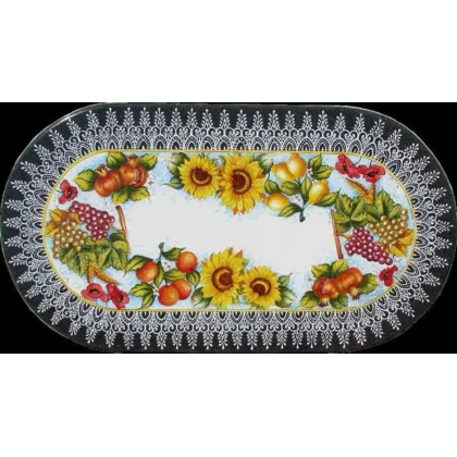 Zdjęcie Unikalny blat z lawy wulkanicznej do ogrodu zdobiony owocowo kwiatowym motywem - Ceramiche Valchida