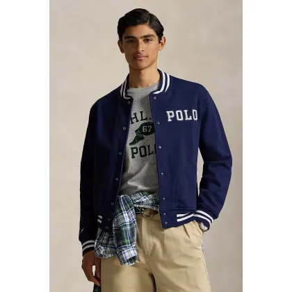 Zdjęcie Polo Ralph Lauren bluza bawełniana męska kolor granatowy gładka 710972666
