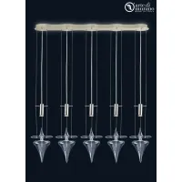 Zdjęcie Szykowna wisząca lampa na 5 światełek ze szkła Murano w kolorze bieli lub kryształu