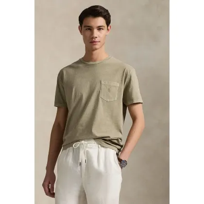Zdjęcie Polo Ralph Lauren t-shirt bawełniany Tee męski kolor zielony gładki 710969628