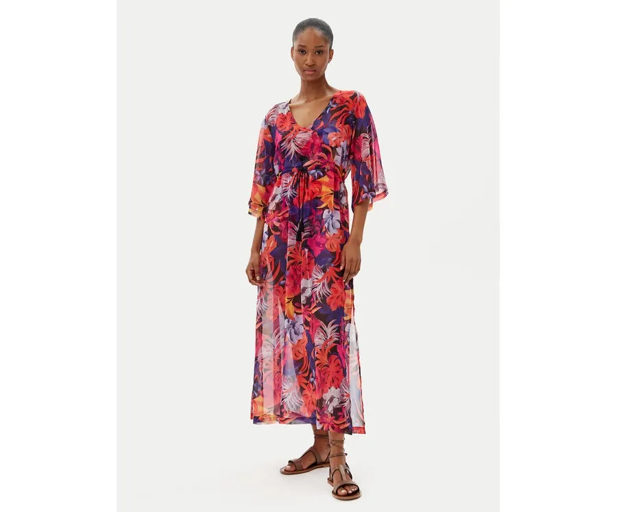 obrazek 1 Selmark Sukienka plażowa BL596 Kolorowy Relaxed Fit