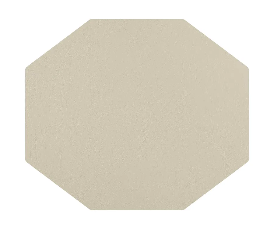 obrazek 3 Stylowa podkładka na stół 44,5x38 cm ze skóry w kolorze białym i waniliowym