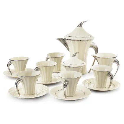 Zdjęcie 15-częściowy porcelanowy komplet do herbaty w stylu egipskim – Rudolf Kampf