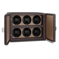 Zdjęcie Skórzane etui w dwóch kolorach z 6 rotomatami do zegarków