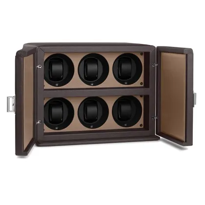 Zdjęcie Skórzane etui w dwóch kolorach z 6 rotomatami do zegarków