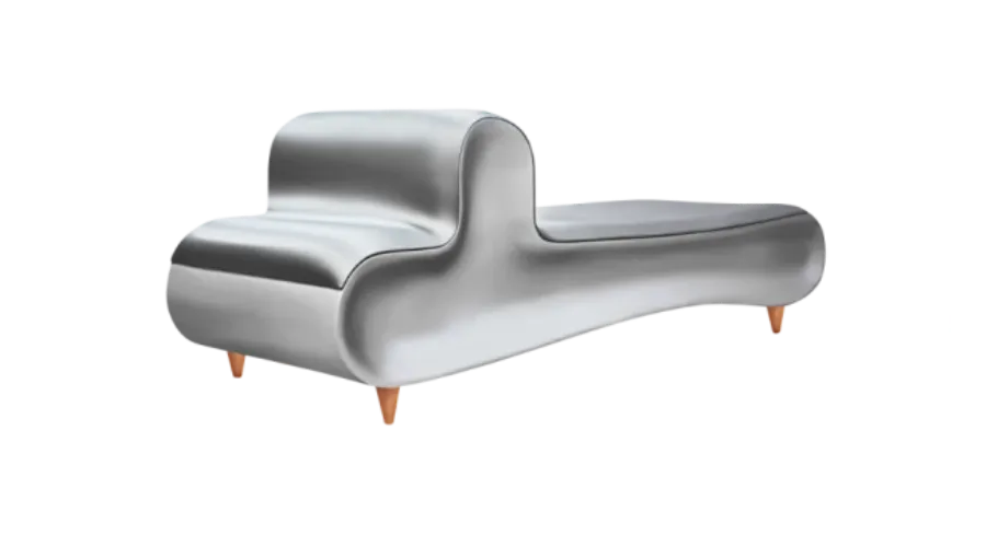picture 4 Upholstered chaise longue with wooden legs - Gansk
