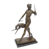 Picture A stylish bronze sculpture of Diana the Huntress