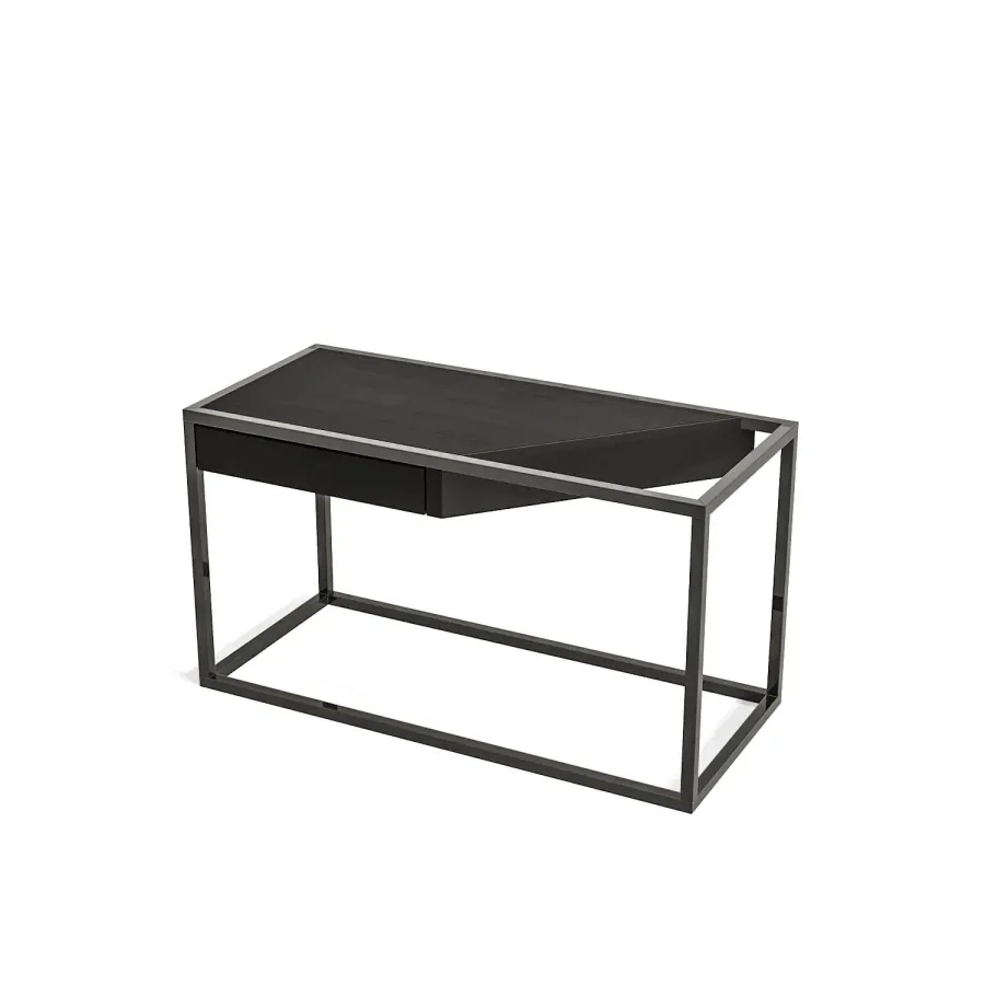 obrazek 3 Portugalski stolik z czarnego drewna dębowego i stali lakierowanej na czarno