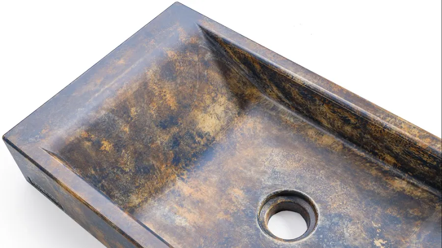 obrazek 4 Oszałamiająca umywalka 60 cm SIRIUS BASIC – GRANITE, niebiesko-szary i ochra, lakier półmatowy