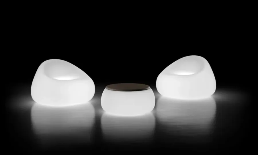 obrazek 2 Nowoczesny designerski stół-pojemnik na taras i do domu podświetlany lampą led - Plust