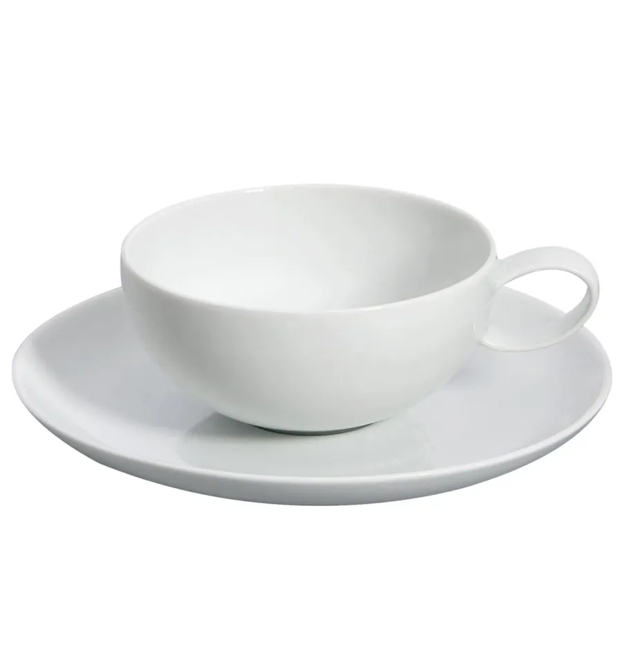 obrazek 1 Filiżanka do herbaty ze spodkiem z kolekcji Domo White inspirowanej nowoczesnymi minimalistycznymi trendami - Vista Alegre
