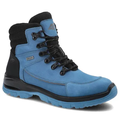 Zdjęcie Niebieskie Trekkingi Damskie 4F Skórzane Buty W Góry