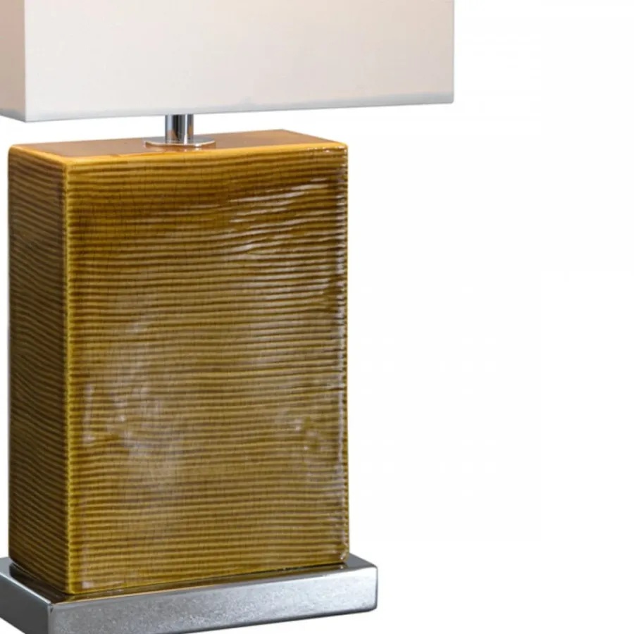 obrazek 2 Lampa stołowa z żebrowaną oprawą H.42xL.20xP.12 cm