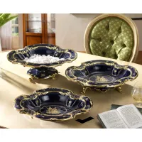 Picture Blue, gold - an elegant plate from the Italian factory - Bruno Costenaro