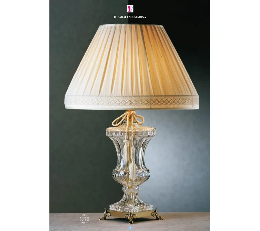 obrazek 1 Lampa z kwadratową kryształową podstawą z kloszem – Il Paralume Marina