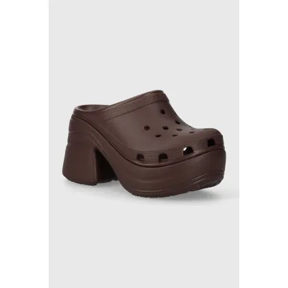Zdjęcie Crocs klapki Siren Clog damskie kolor brązowy na platformie 208547.2ZH