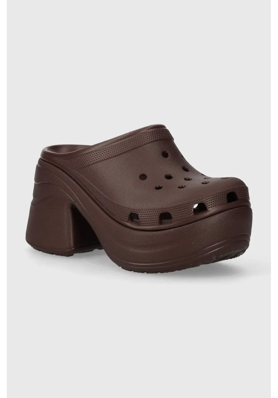 obrazek 1 Crocs klapki Siren Clog damskie kolor brązowy na platformie 208547.2ZH