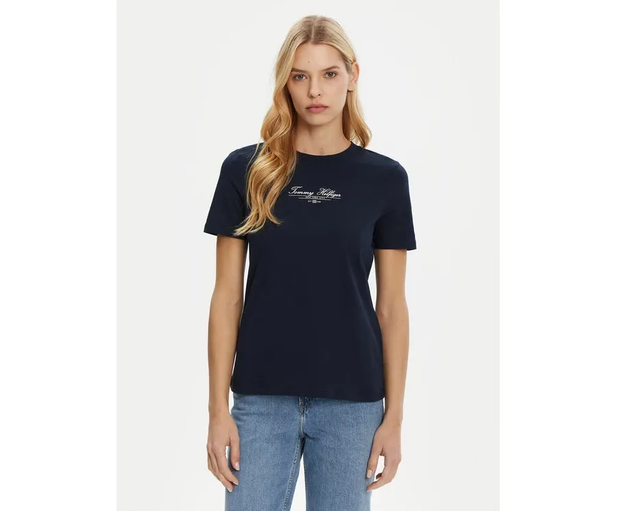 obrazek 1 Tommy Hilfiger T-Shirt WW0WW45428 Granatowy Regular Fit