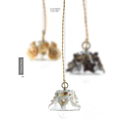 Zdjęcie Wyjątkowa lampa sufitowa w szkle z kwiatami ze szkła Murano w kolorze kości słoniowej - Il Paralume Marina