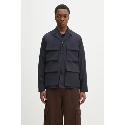 Zdjęcie Norse Projects koszula Mads Travel Light Overshirt męski kolor granatowy relaxed z kołnierzykiem klasycznym N50.0269.7004