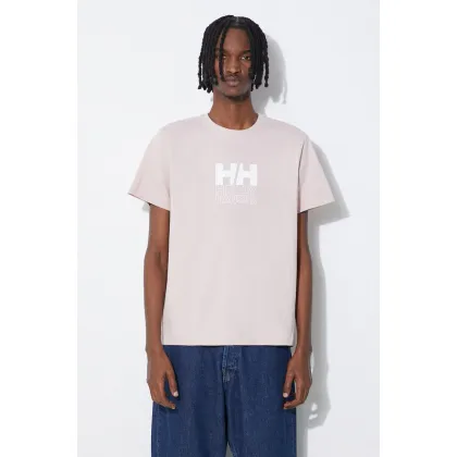 Zdjęcie Helly Hansen t-shirt bawełniany kolor różowy wzorzysty