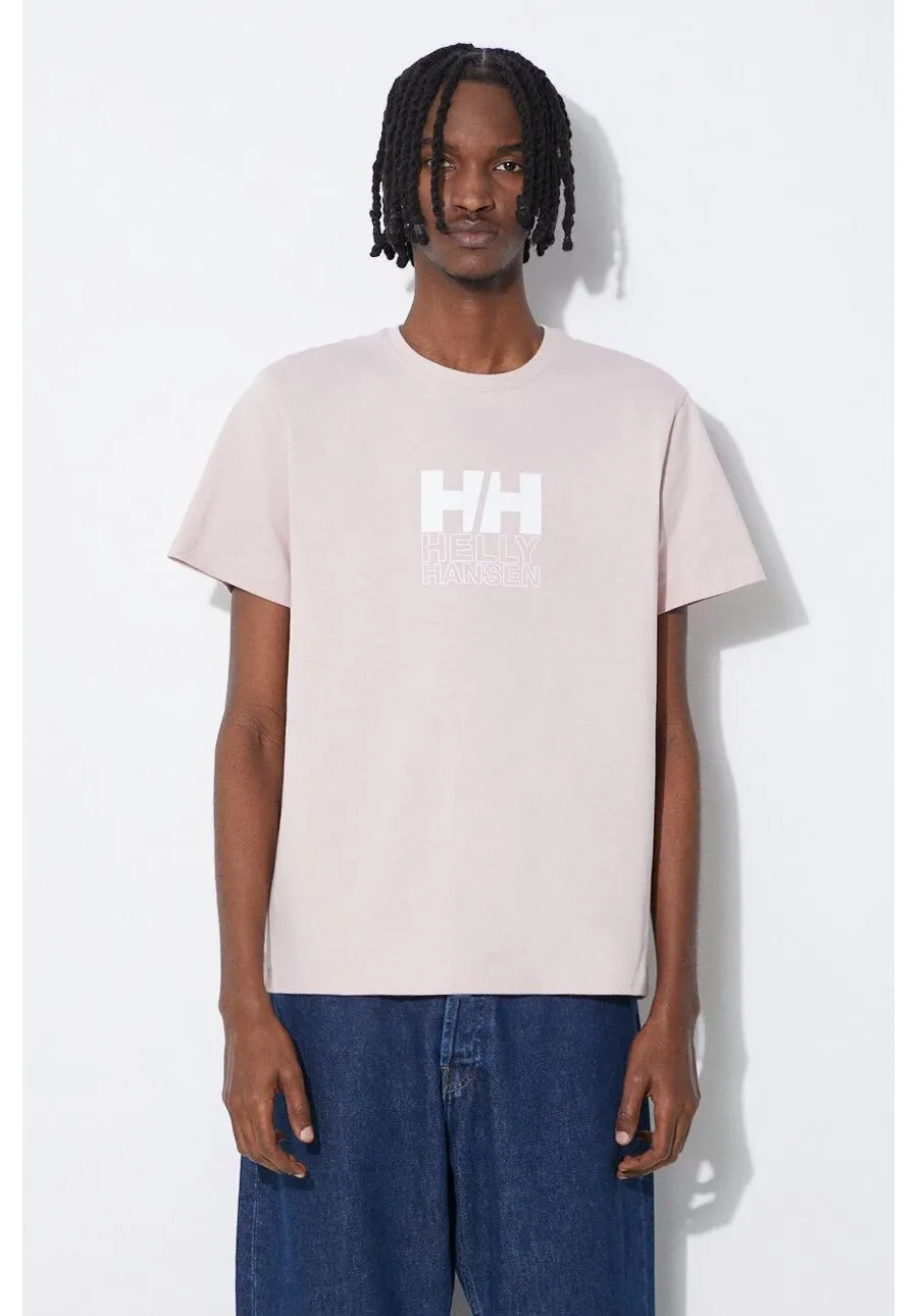 obrazek 1 Helly Hansen t-shirt bawełniany kolor różowy wzorzysty