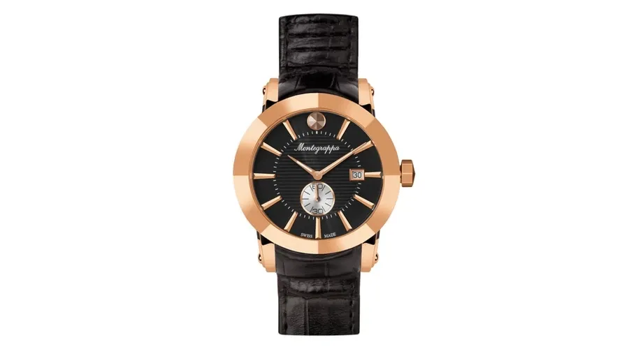 obrazek 1 Designerski Zegarek Rose Gold Black Dial NeroUno Monetegrappa