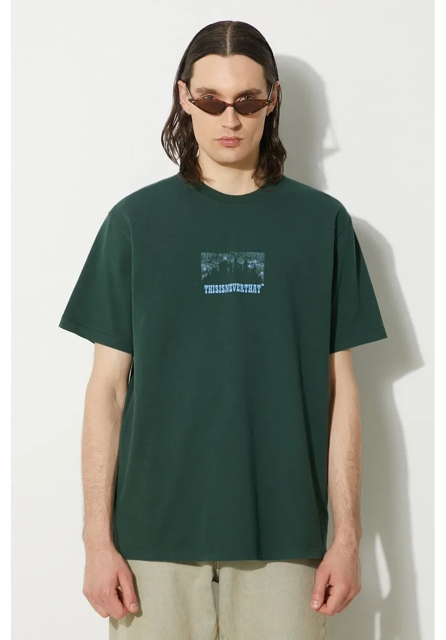 obrazek 1 thisisneverthat t-shirt bawełniany Nightmare Tee męski kolor zielony z nadrukiem TN241TTSST16