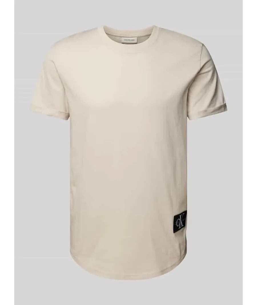 obrazek 1 Calvin Klein Jeans T-Shirt Badge Turn Up Sleeve J30J323482 Écru Regular Fit