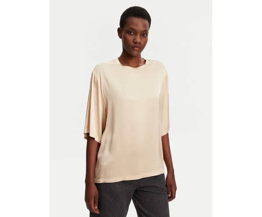 obrazek 1 ViCOLO Bluzka TD0013 Beżowy Relaxed Fit