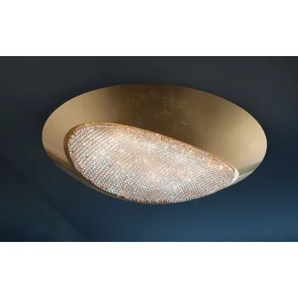 Zdjęcie Złoty żyrandol sufitowy z kryształami - BLINK LED PL 90
