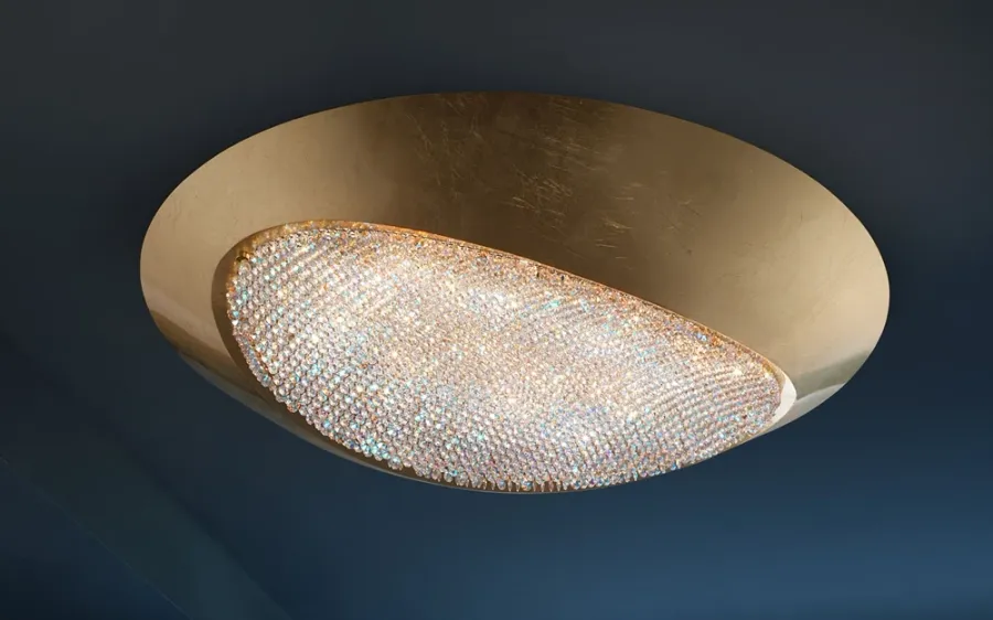 obrazek 1 Złoty żyrandol sufitowy z kryształami - BLINK LED PL 90