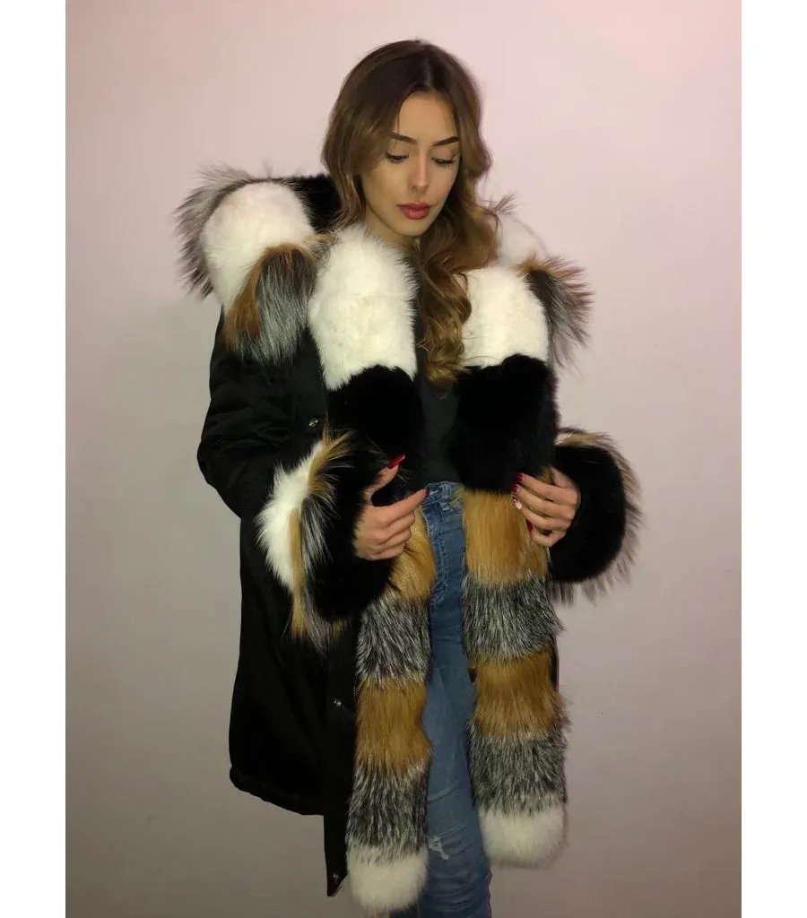 obrazek 4 Parka z kolorowym obszyciem futrzanym