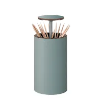 Picture Toothpick holder made of pastel blue leather