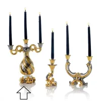 Zdjęcie Włoski barokowy świecznik trójramienny wykonany z ceramiki - Ceramiche ML