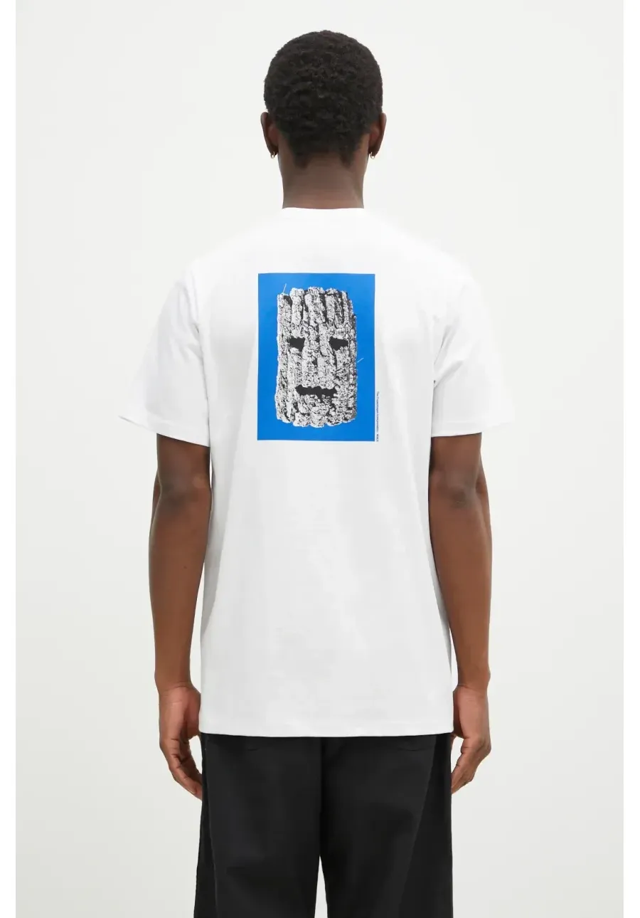 obrazek 1 Wood Wood t-shirt bawełniany Mela Mask GOTS męski kolor biały z nadrukiem 12432503.2106