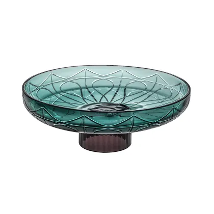 Zdjęcie Elegancka patera Circle z kryształu i szkła artystycznego