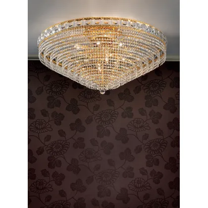 Zdjęcie Efektowna lampa sufitowa z pozłacanego mosiądzu